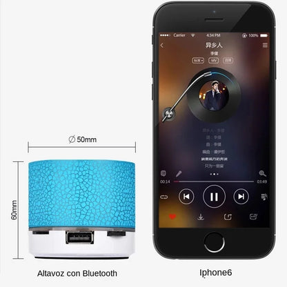 Mini Bluetooth Speaker Portable Car Audio Dazzling Crack LED Wireless Bluetooth Subwoofer Speaker TF Card MP3 Music Sound Column