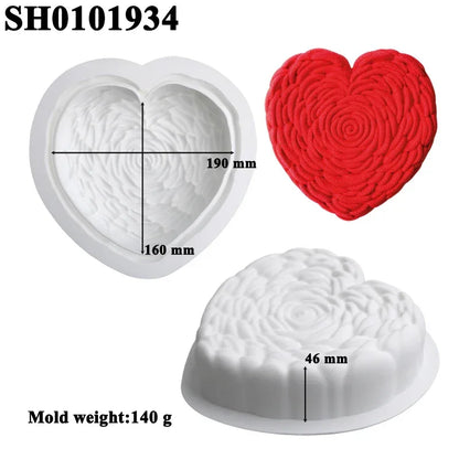 French Mousse Cake Molds Valentine's Day Pastry Baking Tools Rose Bud Design Silicone Cake Moulds Food Grade Kitchen Bakeware