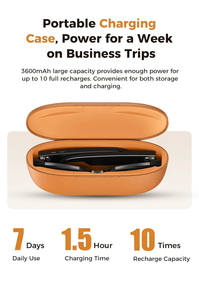 2026 New 800W Camera 3600mAh Portable Charger Smart Glasses 100+language Translation Bluetooth Call Music Player AI Chat Glasses