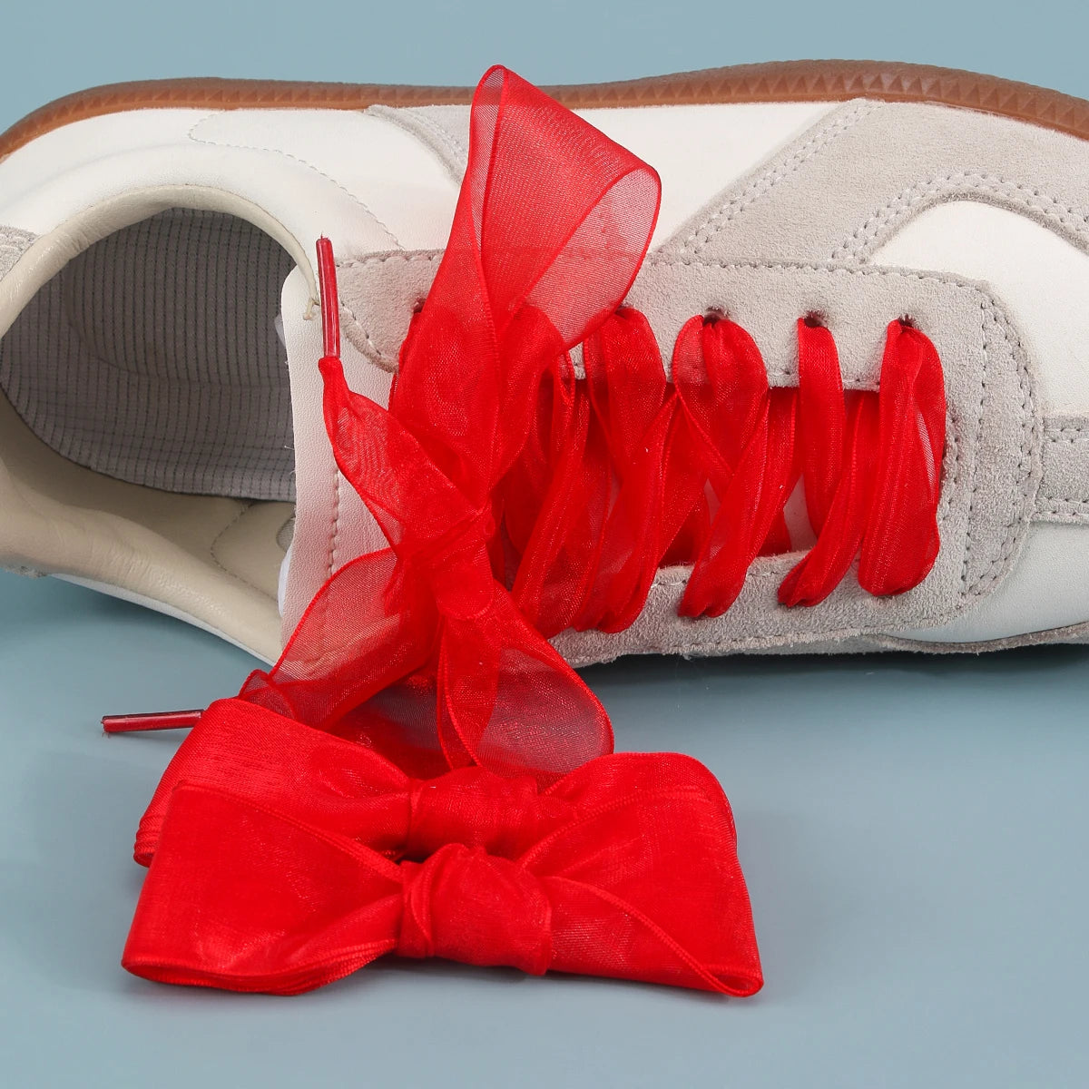 1 PAIRS Fashion Shoe Laces Silk Satin Ribbon Shoelaces Soft Casual Flat Shoestrings for Sneaker 2.5CM Wide&more choices of color