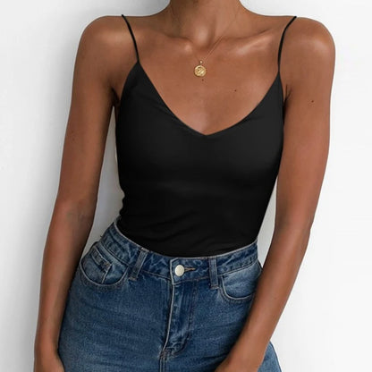 Summer Sexy Women Thin Wild Solid Camis Vest Tank Tops Female Strap Basic Tops Slim Sleeveless Camisole