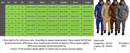 New Custom Design Jumpsuit Pajamas Long-sleeved sports pants solid color splicing casual sweater men's zipper hoodie