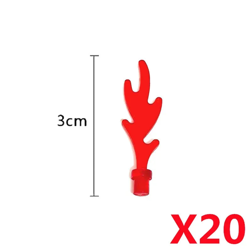 MOC Medieval Campfire Building Block Flame Wave Candle Transparent Wine Bottle Educational Toy Compatible Accessories Brick K054