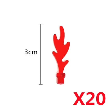 MOC Medieval Campfire Building Block Flame Wave Candle Transparent Wine Bottle Educational Toy Compatible Accessories Brick K054