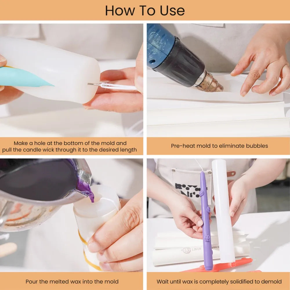 Moule à bougie conique citrouille Nicole, moule en silicone pour décoration d'Halloween à faire soi-même