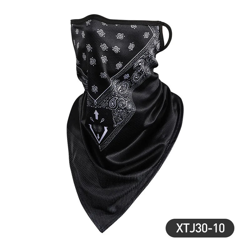 Motorcycle Cycling Face Mask for Men Neck Gaiter Scarf Skull Cap Sun Protection Cover Running Balaclava Bandana with Ear Loops