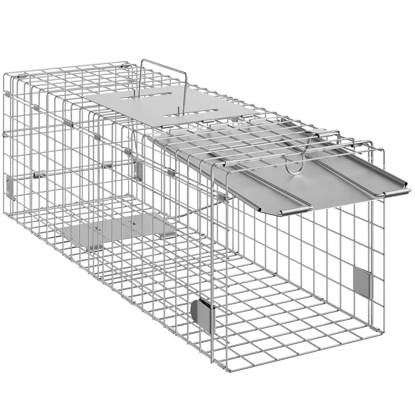 SucceBuy Live Animal Cage Trap Humane Cat Rodent Control Folding with Handle for Stray Cat Rabbits Squirrels Raccoons Groundhogs