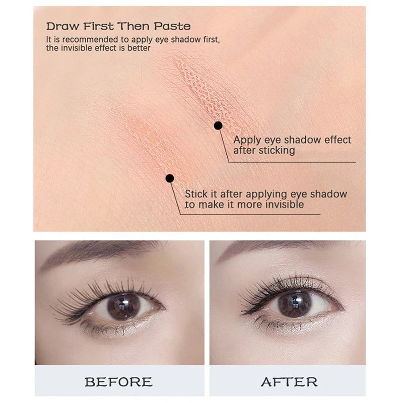 360pcs Makeup Clear Gray Beige Eyelid Stripe Big Eyes Invisible Double Fold Eyelid Shadow Tape Sticker Beauty Tool