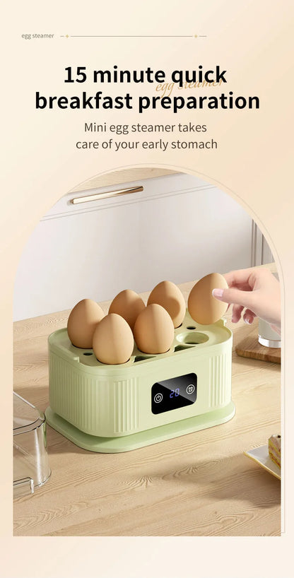 TINSOL Multifunctional Electric Egg Cooker Kitchen Breakfast Maker 200W High-Power Smart Egg Steamer with Timer Function