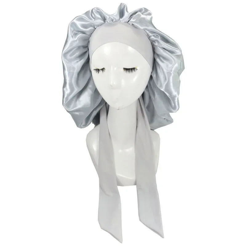 Women Satin Solid Sleeping Hat Night Sleep Cap Hair Care Bonnet Nightcap For Women Men Unisex Cap Bonnet De Nuit Shower Turban