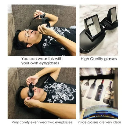 Lazy Eyeglasses Lazy Reading Glasses HD Eyeglasses Prismatic Periscope Eyeglasses for Reading and Watching TV While Lying Down