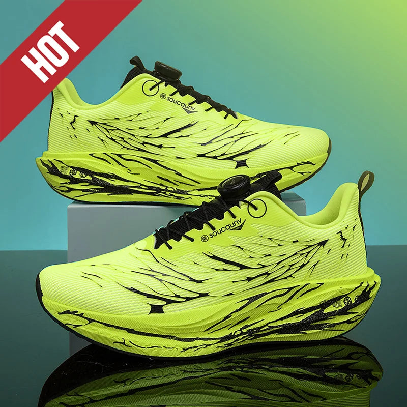 Fluorescence Running Shoes CarbonBoard Marathon Men Sports Casual Tenis Breathable Womens Comfortable Athletic Nonskid Sneakers