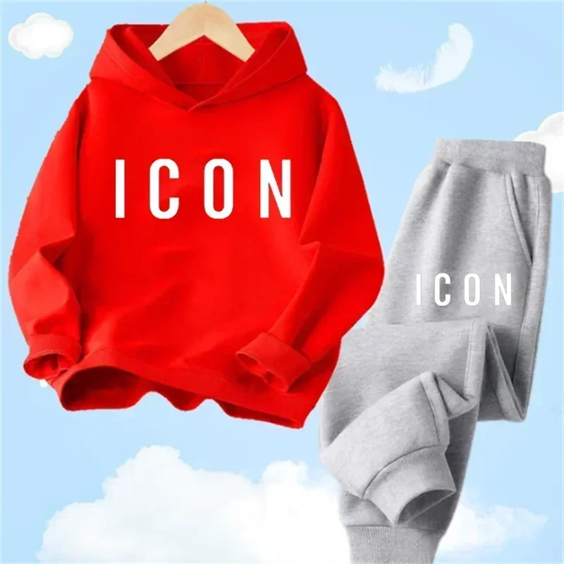 Spring Autumn New Fashion Kids Tracksuits 3-12 Years Boys and Girls Casual Sports Hoodie Tops+Pants 2PC Sets Children's Clothing