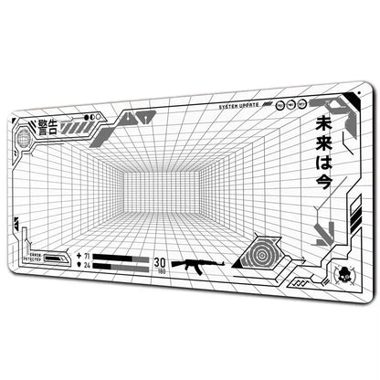 Perspective Grid Desk Mat Gaming Mat Pad on The Table Office Gamer Accessorie Keyboard Mat White Mouse Pad Mouse Carpet  playmat