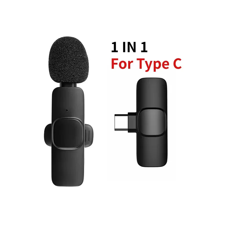 3in1 Wireless Microphone for iPhone Android Cameras Wireless Microphone for Interviews Vlog Noise Cancelling Lavalier Microphone