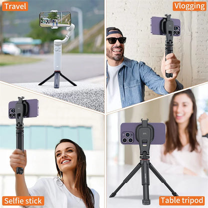 Upgrade U-Vlog Lite Mini Tripod with 360 Ball Head & Cold Shoe Selfie Stick Tabletop Tripod for Iphone Android Phone DSLR Camera
