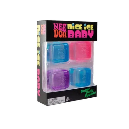 New Needoh Nice Ice Baby Fidget Cube Set 4 Pack Super Solid Squishy Sensory Toys Non-toxic Squeeze Toys for ADHD and Autism Gift