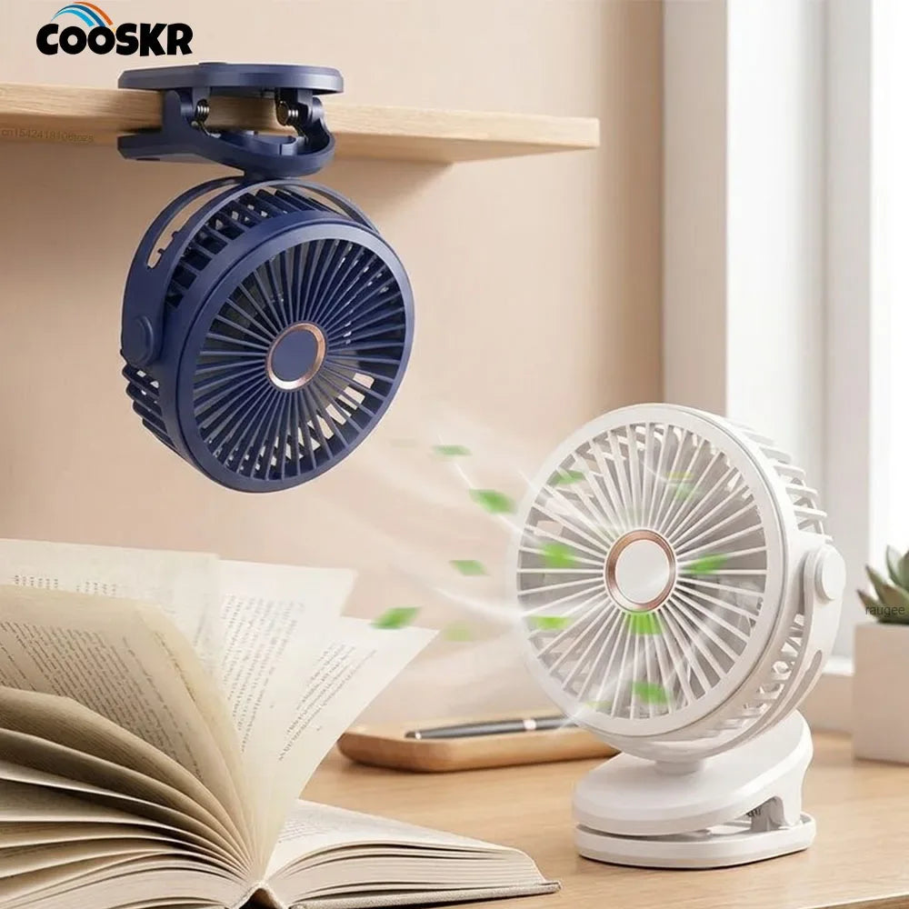 Desktop Fan Portable Clip Fan for Home Room Office Desk/Clip Fan 720° Rotate Wireless Wall Fan Portable Mini Air Circulator Fan