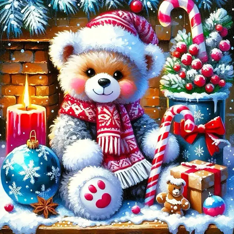 Evershine 5D DIY Diamond Embroidery Bear Painting Animal Cartoon Acrylic Craft Supplies Winter Diamond Mosaic Christmas Gift