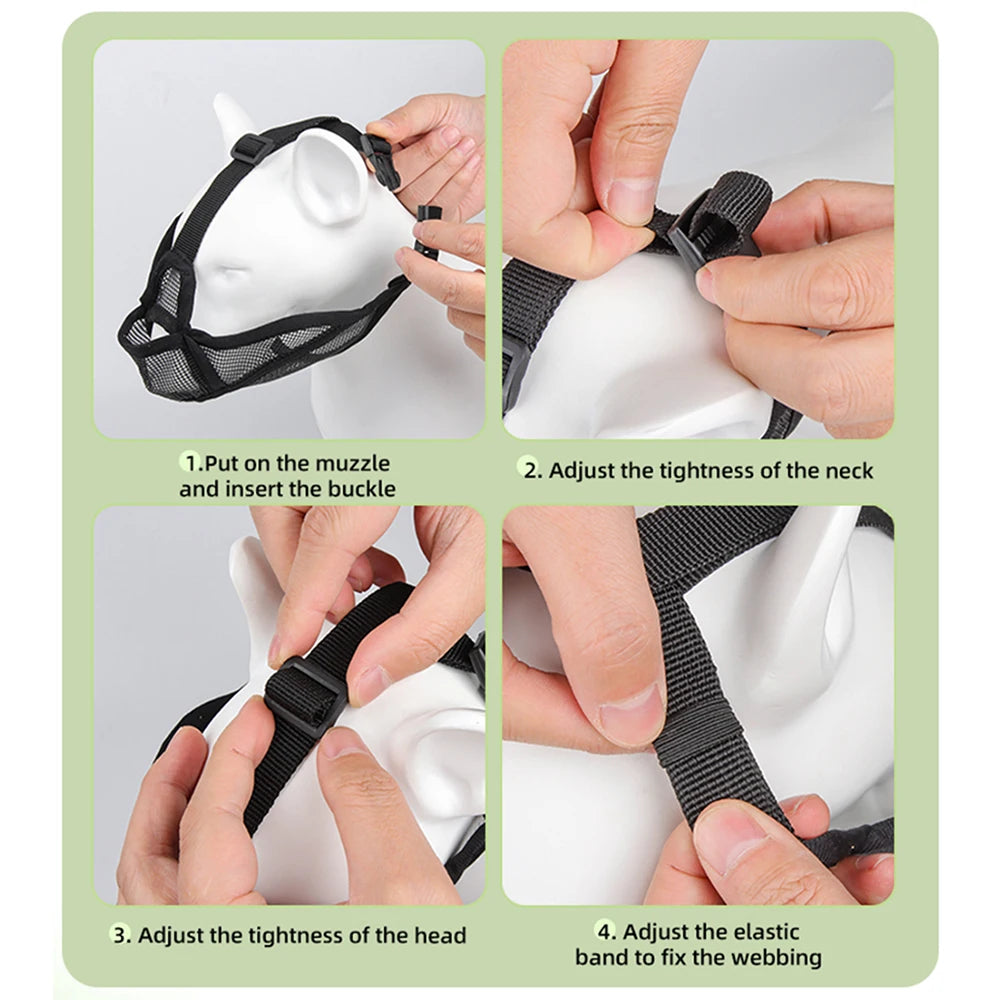 Summer French Bulldog Short Nosed Adjust Pet Muzzle for Dogs Face Shield Pug Mascotas Accessories Prevent Accidental Ingestion