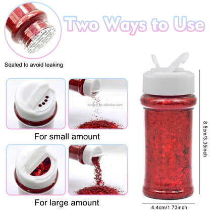 US Warehouse Eco-Friendly High Sparkly Spring Mix Glitter Set 12 Colors 2oz  Free Shipping for DIY Resin Crafts