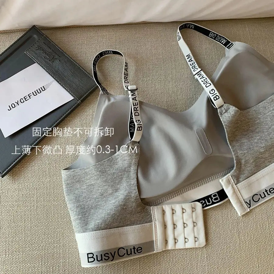 New Letter-free Comfortable Lingerie for Women Without Underwire, Anti-sagging and Comfortable Sports Bra Cover Set