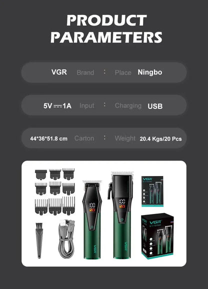 VGR Hair Trimmer Professional Barber Haircut Machine Adjustable Hair Clipper Cordless Hair Cutting Machine Trimmer for Men V-677