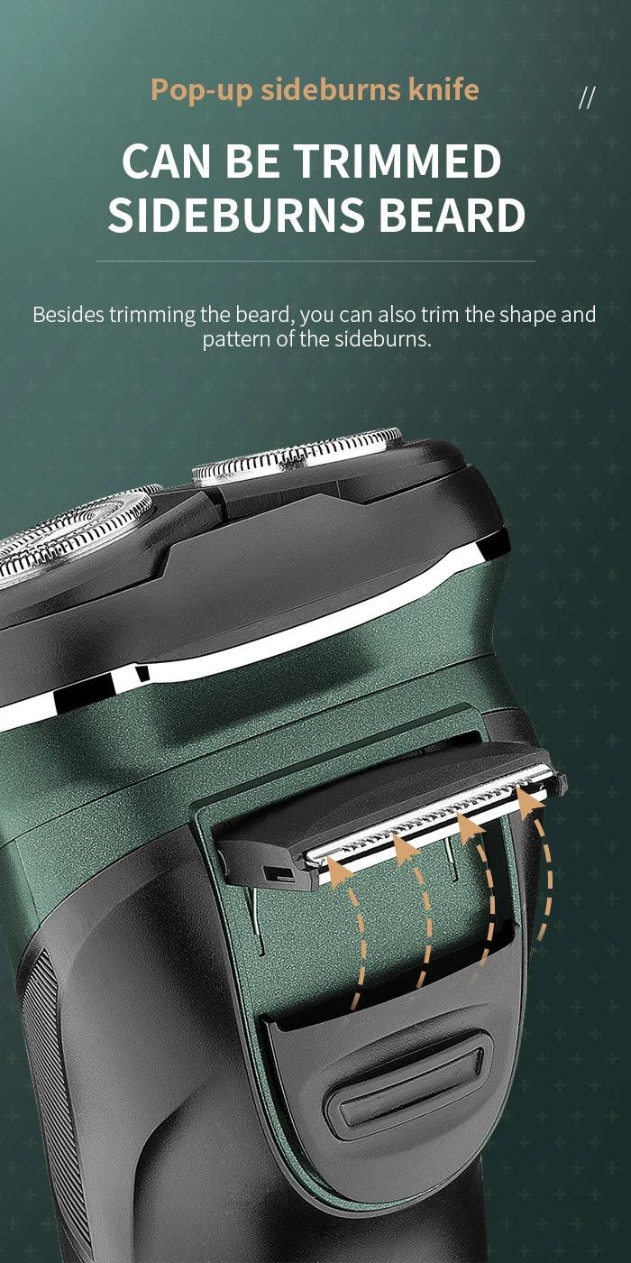 Kemei LCD Dislay Waterproof Electric Shaver For Men Wet Dry Neck Beard Electric Razor Facial Shaving Machine Rechargeable