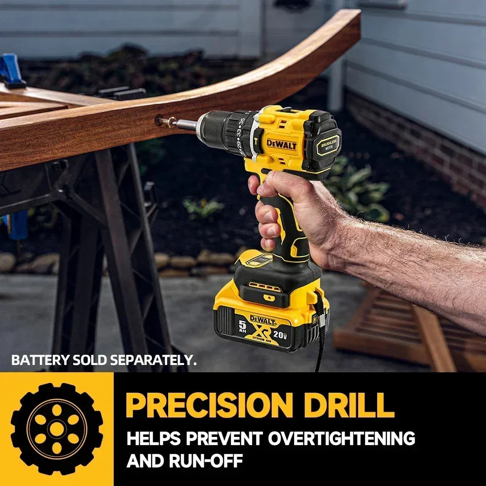 DeWalt DCD805 20V Screwdriver Clave Without Brushes, Compact Drill Tools Driver Battery Impact Wrench, Power Tool Cordless drill