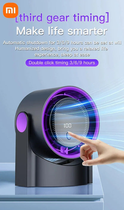 Xiaomi Smart Electric Fan 100 Level Bladeless Fan Portable Small Usb Charge Silent Desktop High-speed Circulating Cooling Fan