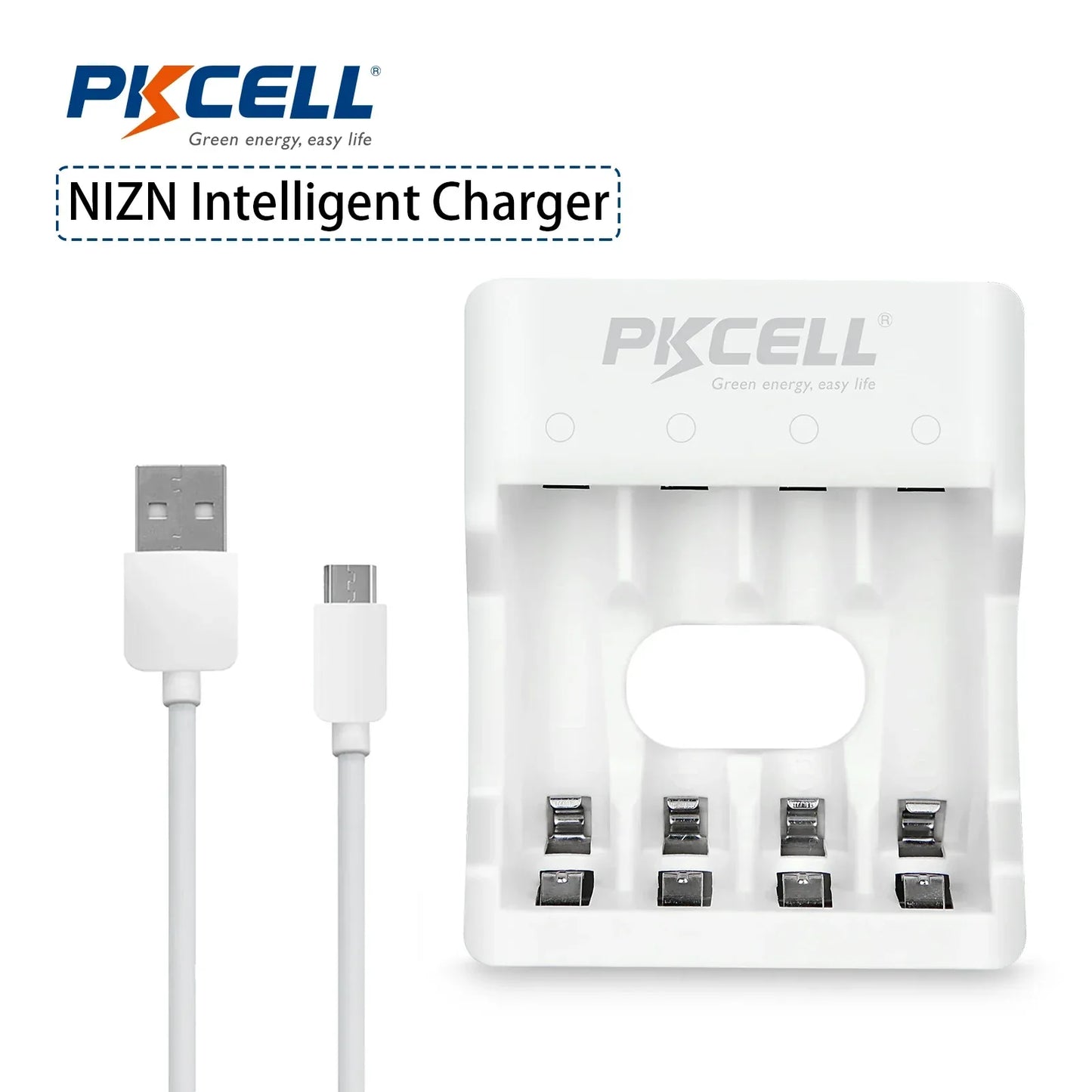 PKCELL 4PC 1.6V 900mWh Ni-Zn AAA Rechargeable Battery AAA batteries pack with NiZn Charger for NIZN AA/AAA Battery