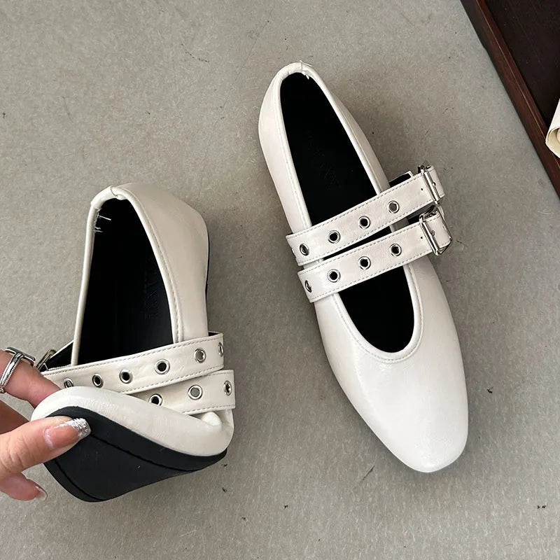 Female Buckle Strap Footwear Round Toe Ladies Flats With Dance Shoes Soft Fashion Shallow Women Ballet Flats Shoes