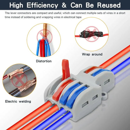 SPL2/3/4/5 Connector Wiring Terminal Quick PCT Lamp Wire Connector Parallel Wire Junction Box 1/2/3/4/5 in Multiple Out Splitter