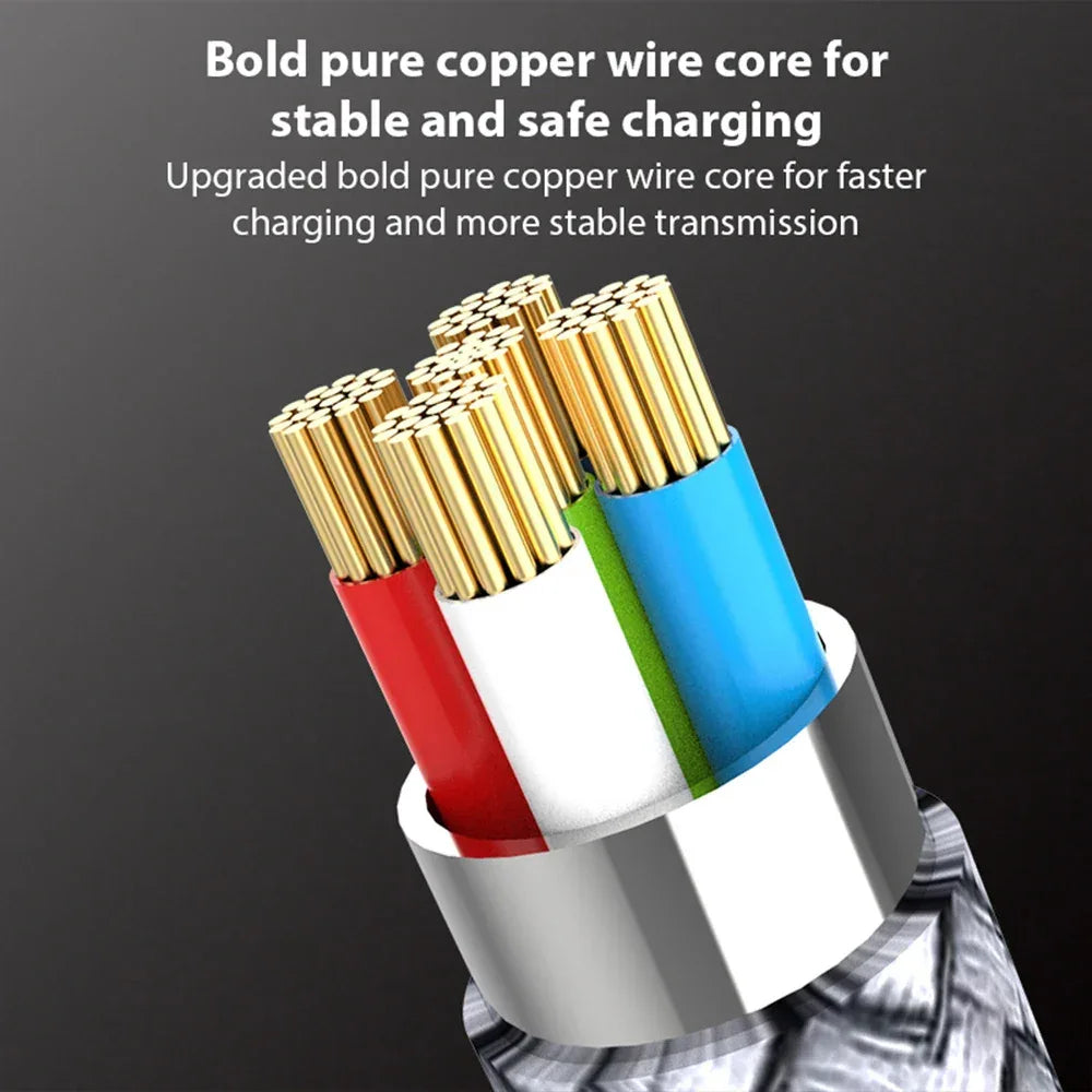 6A USB C Elbow Type C Fast Charge Cable 1/1.5/2/3/5/8m USB Extend Charging Cable for Universal USB Charging Charger Data Wire