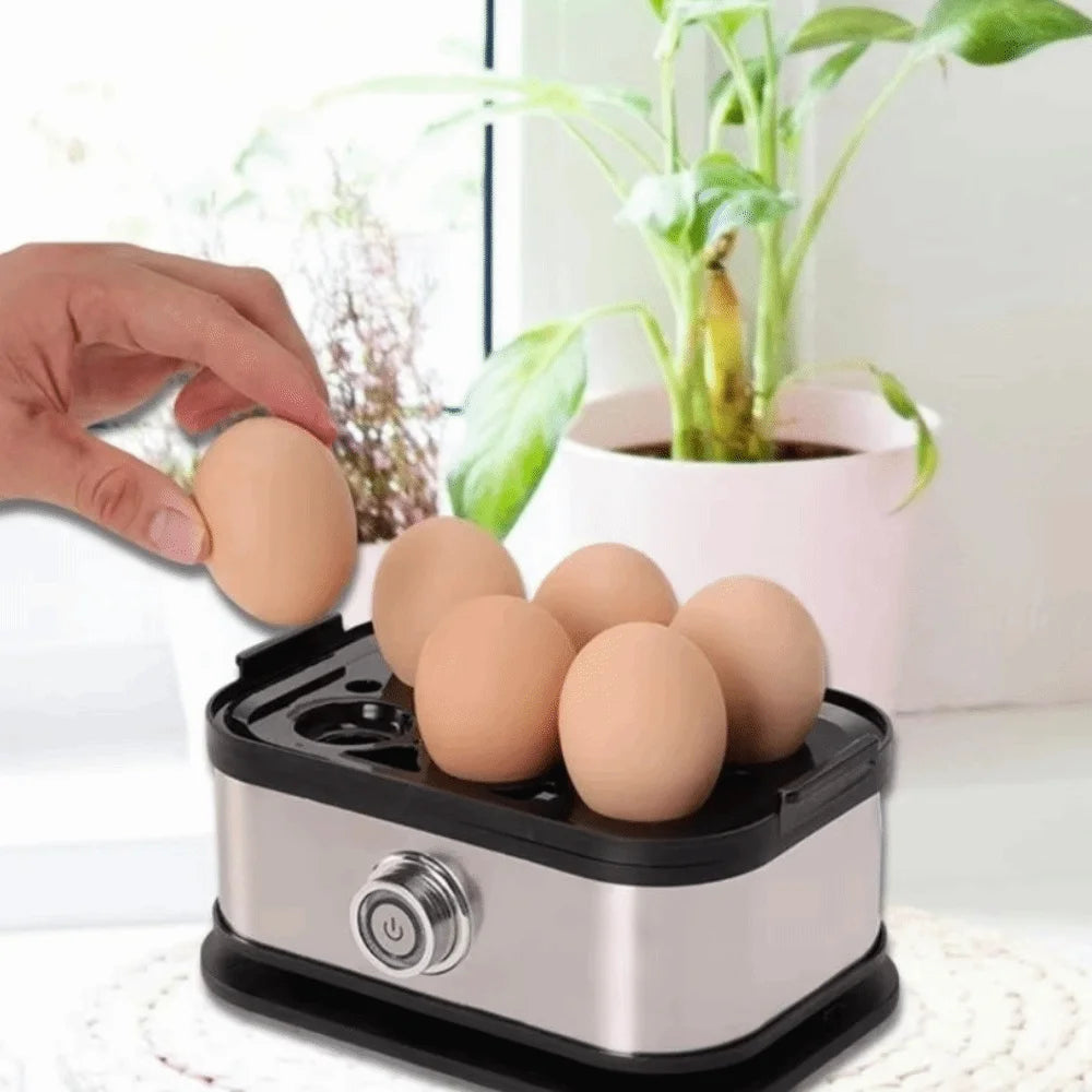 200W Power Eggs Boiler Space Saving Auto Shut-Off Smart Egg Cooker 6 Eggs Capacity Stainless Steel Rapid Egg Cooker2026new