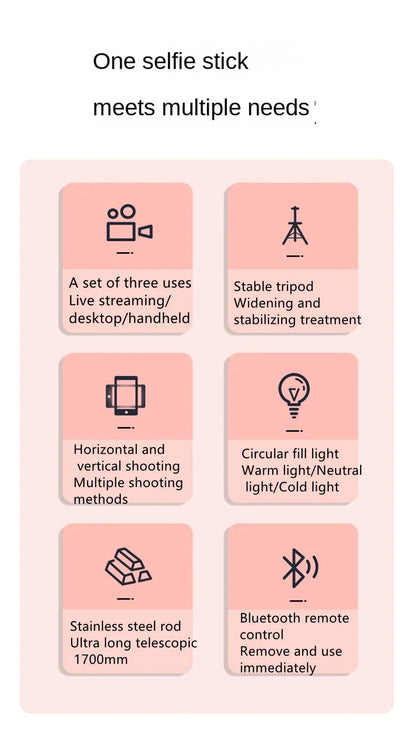 Roreta Portable Stabilizer camera tripod with wireless remote control and 360 ° rotation for video recording and live streaming