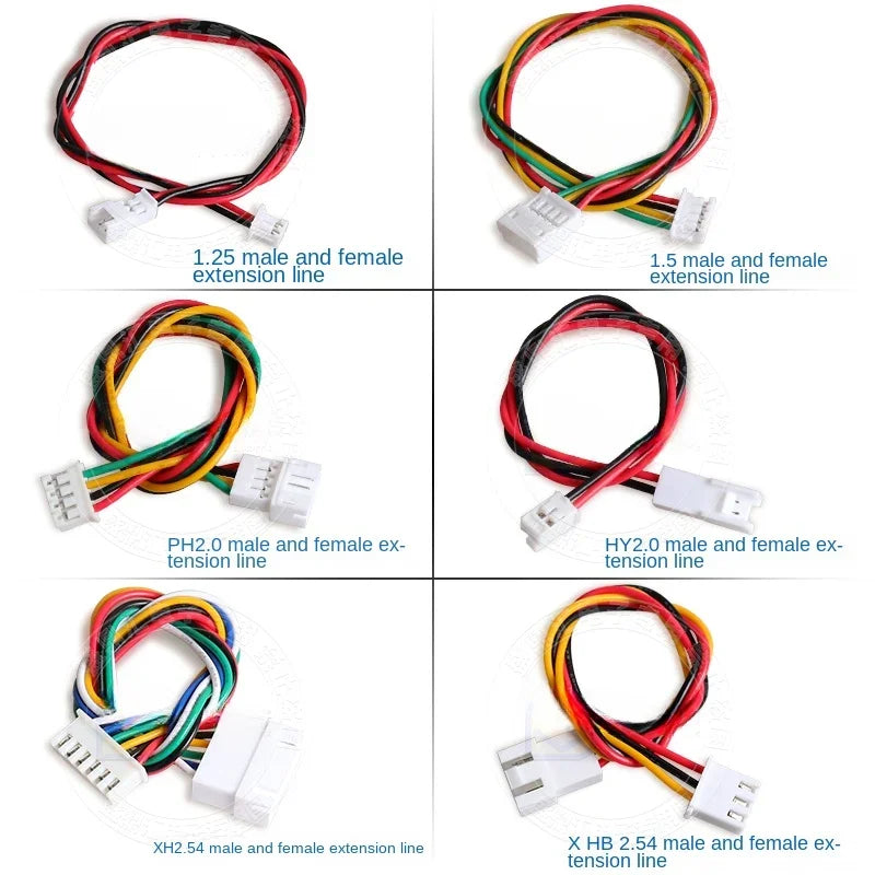 1.25/1.5/HY/PH2.0/XH/XHB/Dupont/SM2.54/2510/VH3.96 Connector Cable 2-6P Plug Socket Male Female Wire Connector Extension Cable