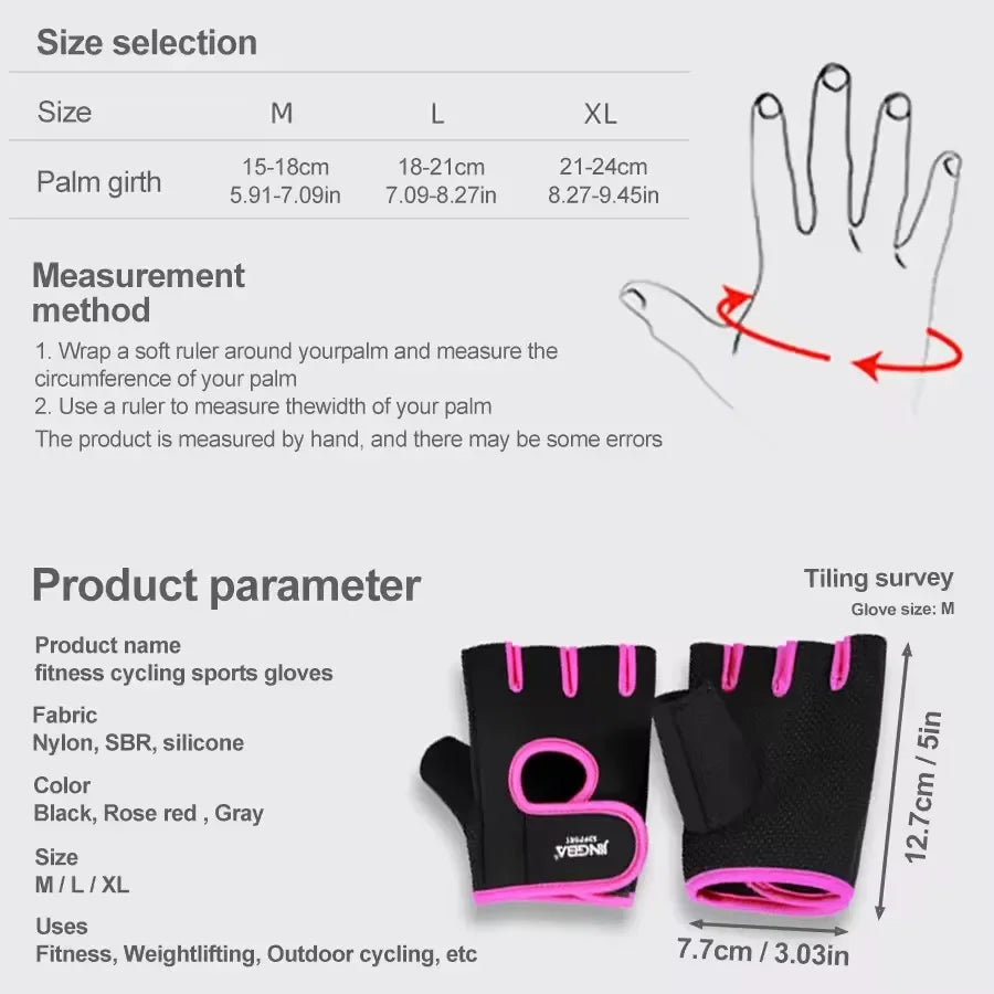 Unisex Gym Workout Gloves for Weight Lifting Fitness Body Building Sports Training Cycling Exercise - Durable Protection Grip