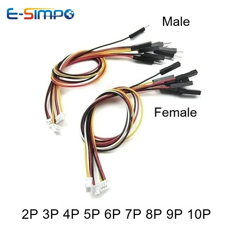 5PC MX1.25 1.25mm Pitch to Du Bang 1P 20/30cm Male Female Cable 2/3/4-10P Board Connection Wire 1 Drag 4 Sensor Terminal Wire