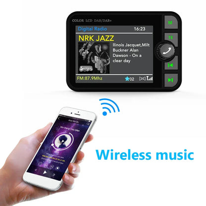 Stereo Digital Signal Broadcast Adapter DAB+ Receiver Digital Broadcast Bluetooth-compatible 5.0 Music Player Hands-free for Car