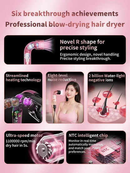 Fast Drying 200M Anion Blow Dryer Leafless Design Professional Negative Ion Care Powerful Hair Dryer For Home Use HD18