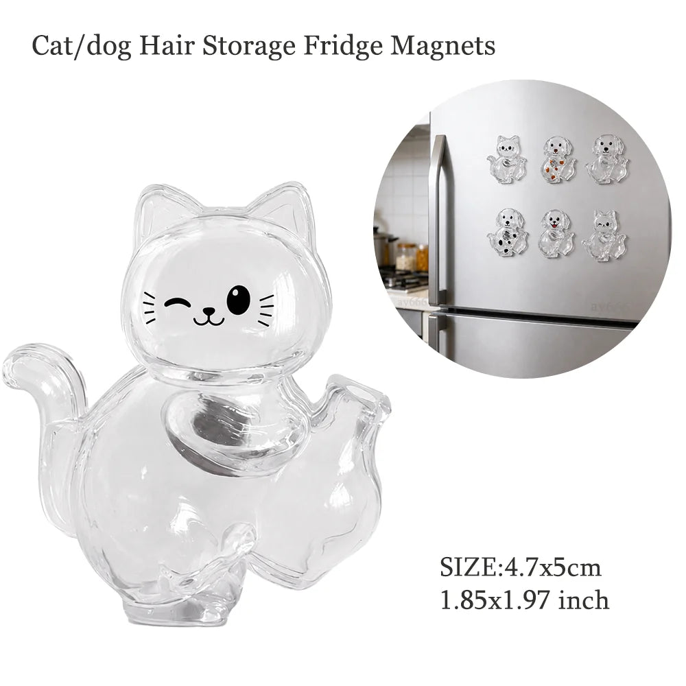 Adorable Dog Hair Storage Pendant Transparent Lovely Pet Hair Storage Box Keychain Handmade DIY Pet Souvenirs for Pet Lovers