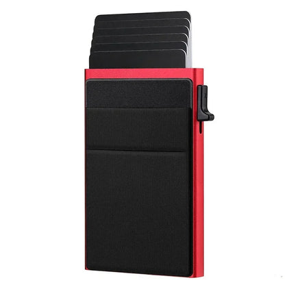 Slim RFID Blocking Metal Wallet for Men - Minimalist Smart Magic Card Case Holder with Protection for Bank ID and Credit Cards