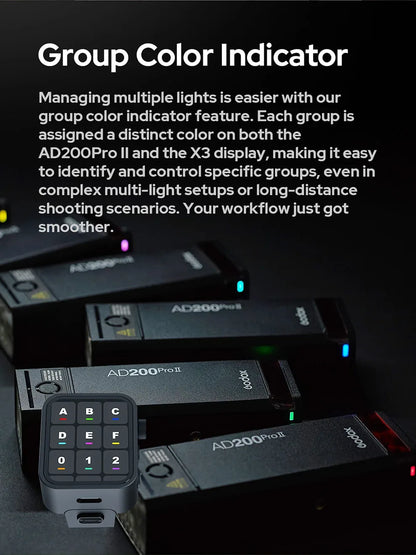 Godox AD200PRO II 200W Out-door Pocket Flash AD200PROII TTL HSS Speedlite Bi-color Modeling Lamp With X2T/X3/X3PRO/XPRO/XPROII