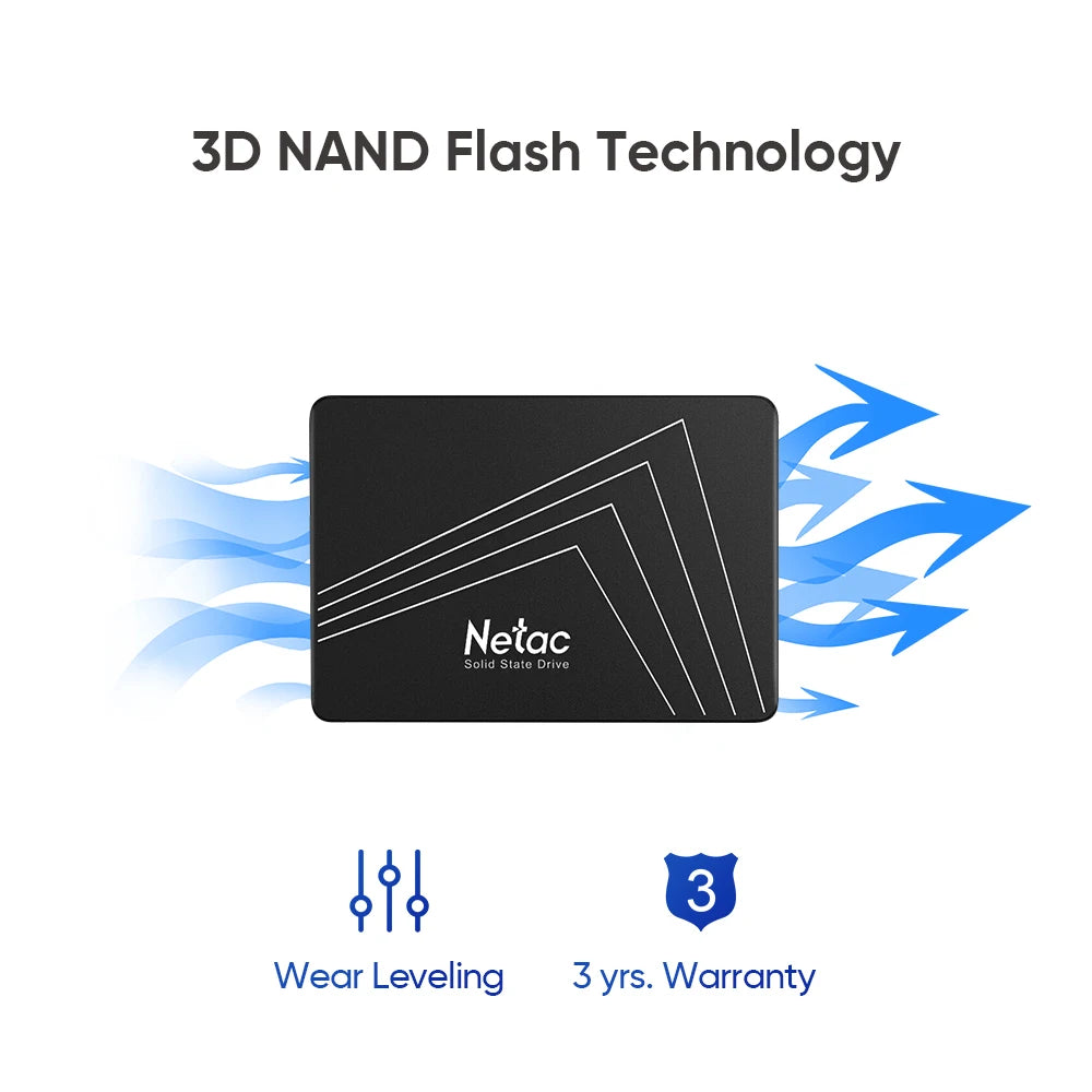 Netac SATA3 SSD 2.5‘‘ 2tb 1tb HD Hard Disk SATA HDD 512gb 256gb 128gb 480gb 960gb Internal Solid State Hard Drive for Laptop PC