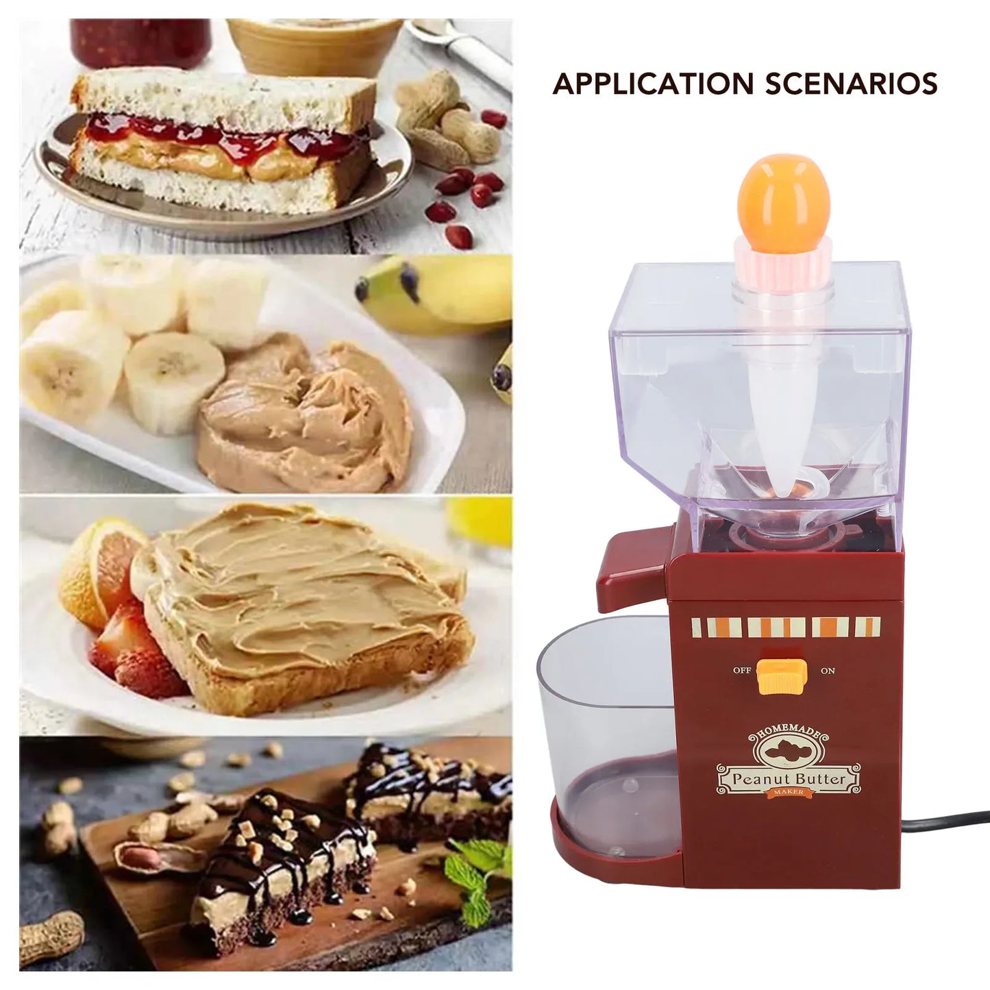 Peanut Butter Maker Home Electric Grain Grinder Anti Slip Sesame Sauce Mill Nut Butter Machine for Groundnut Almonds Cashews Haz