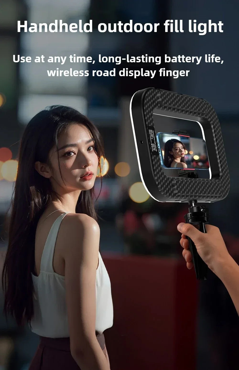 2500K-8500K RGB Three-color Dimming Ring Rabbit Cage Fill Light Selfie Live Broadcast Photography Light for Phone Action Camera