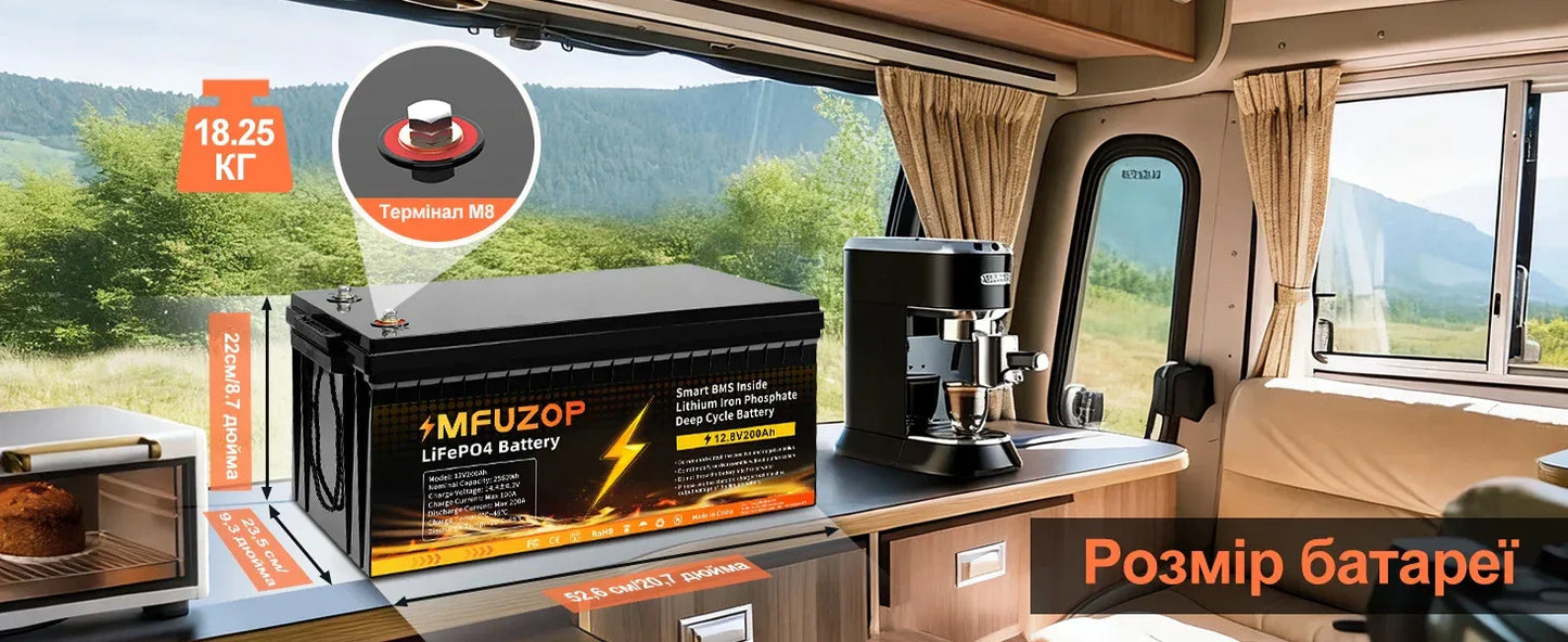 MFUZOP 12V100ah Portable Rechargeable LiFePO4 Battery Built in Smart BMS Deep Cycle 10000+ for RV Solar No VAT