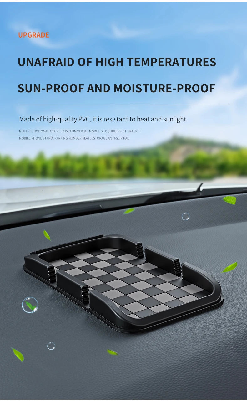 Car Phone Holder, Multifunctional, Dashboard Anti-Slip Mat, Navigation Stand, Parking Number Plate