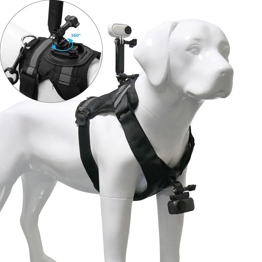 Dog Harness for All Action Cameras Soft Adjustable Dog Harness Mount for Large Medium Small Dogs Used for Chest Back Fixation